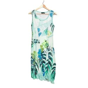 Cativa Tropical Print Beachy Vacation Dress w/ Asymmetrical hemline Size Small